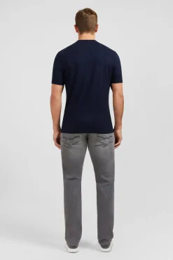 T-Shirt Manches Courtes Bleu Marine Uni