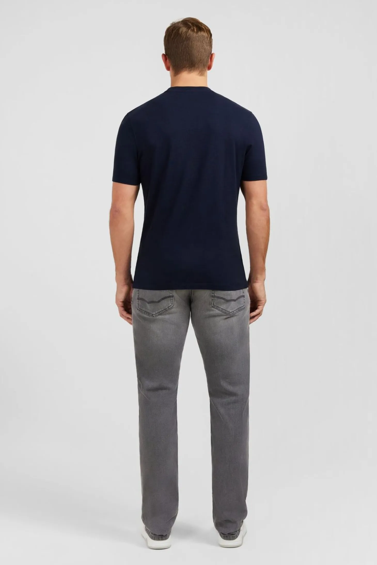 T-Shirt Manches Courtes Bleu Marine Uni