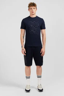 T-Shirt Manches Courtes Bleu Marine Imprime Eden Park