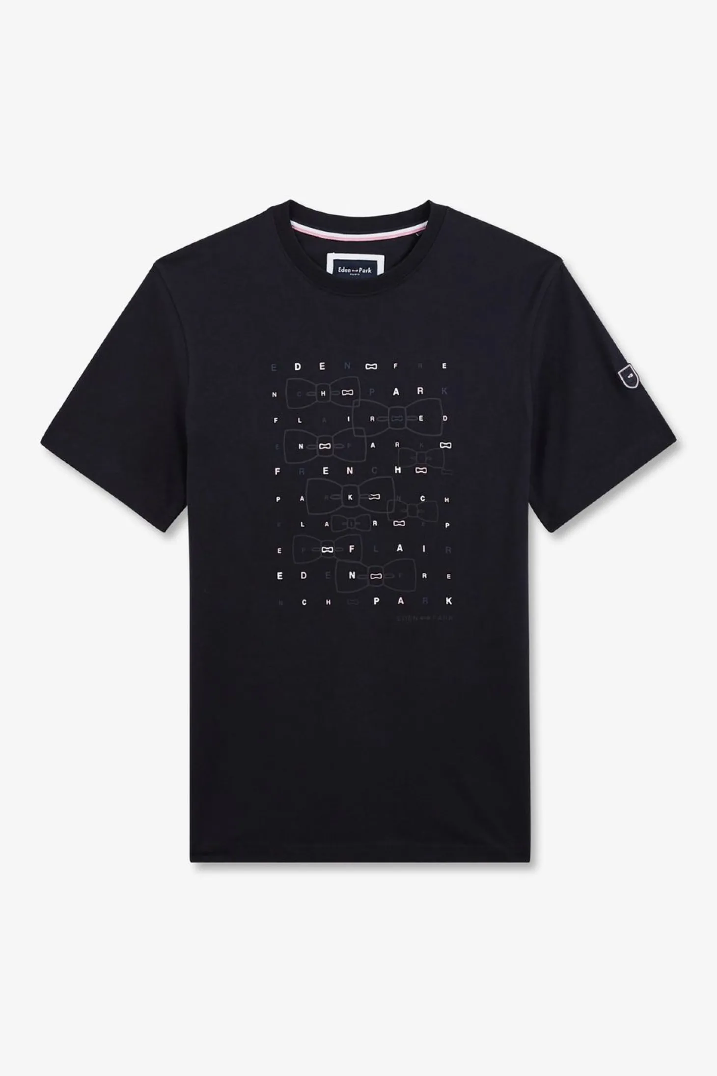 T-Shirt Manches Courtes Bleu Marine Imprime Eden Park
