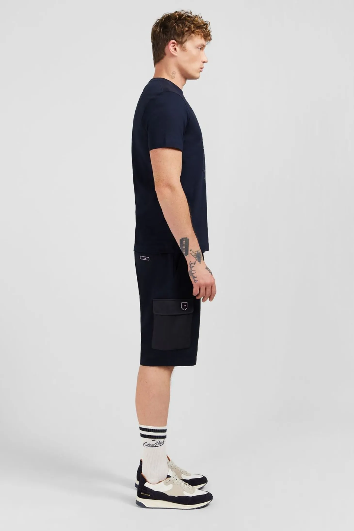 T-Shirt Manches Courtes Bleu Marine Imprime Eden Park