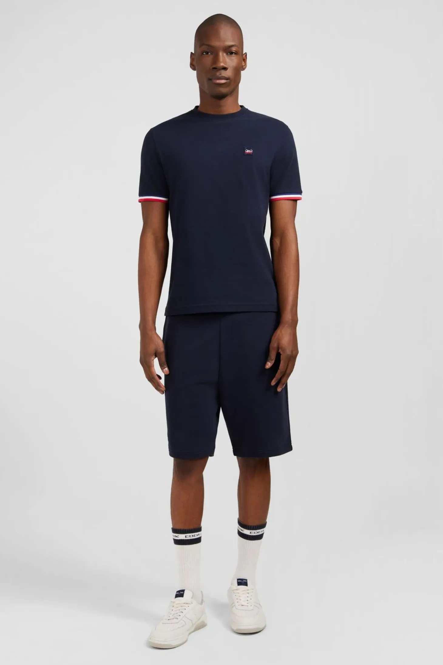 T-Shirt Manches Courtes Bleu Marine Avec Logo Reliefe