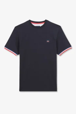 T-Shirt Manches Courtes Bleu Marine Avec Logo Reliefe