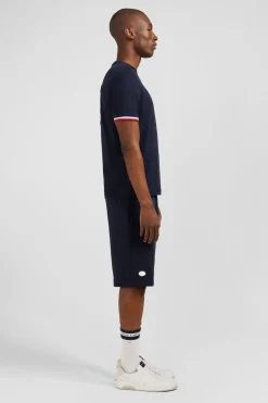 T-Shirt Manches Courtes Bleu Marine Avec Logo Reliefe
