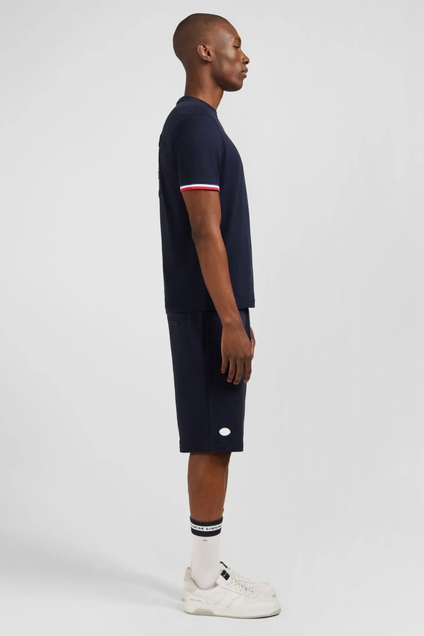 T-Shirt Manches Courtes Bleu Marine Avec Logo Reliefe