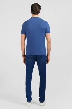 T-Shirt Manches Courtes Bleu Uni