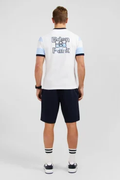 T-Shirt Manches Courtes Cercle Ciel Et Blanc En Coton