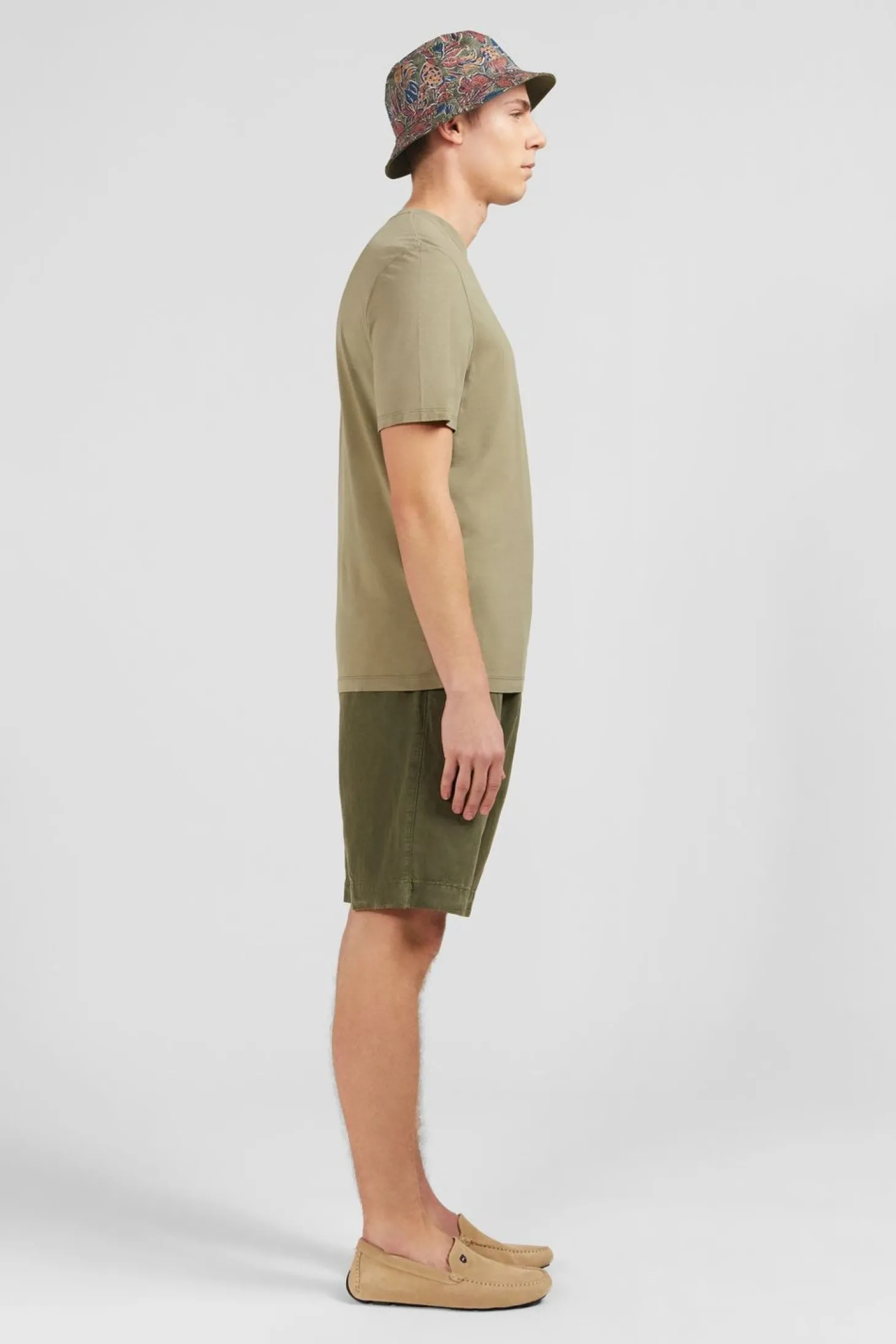 T-Shirt Manches Courtes Kaki Uni