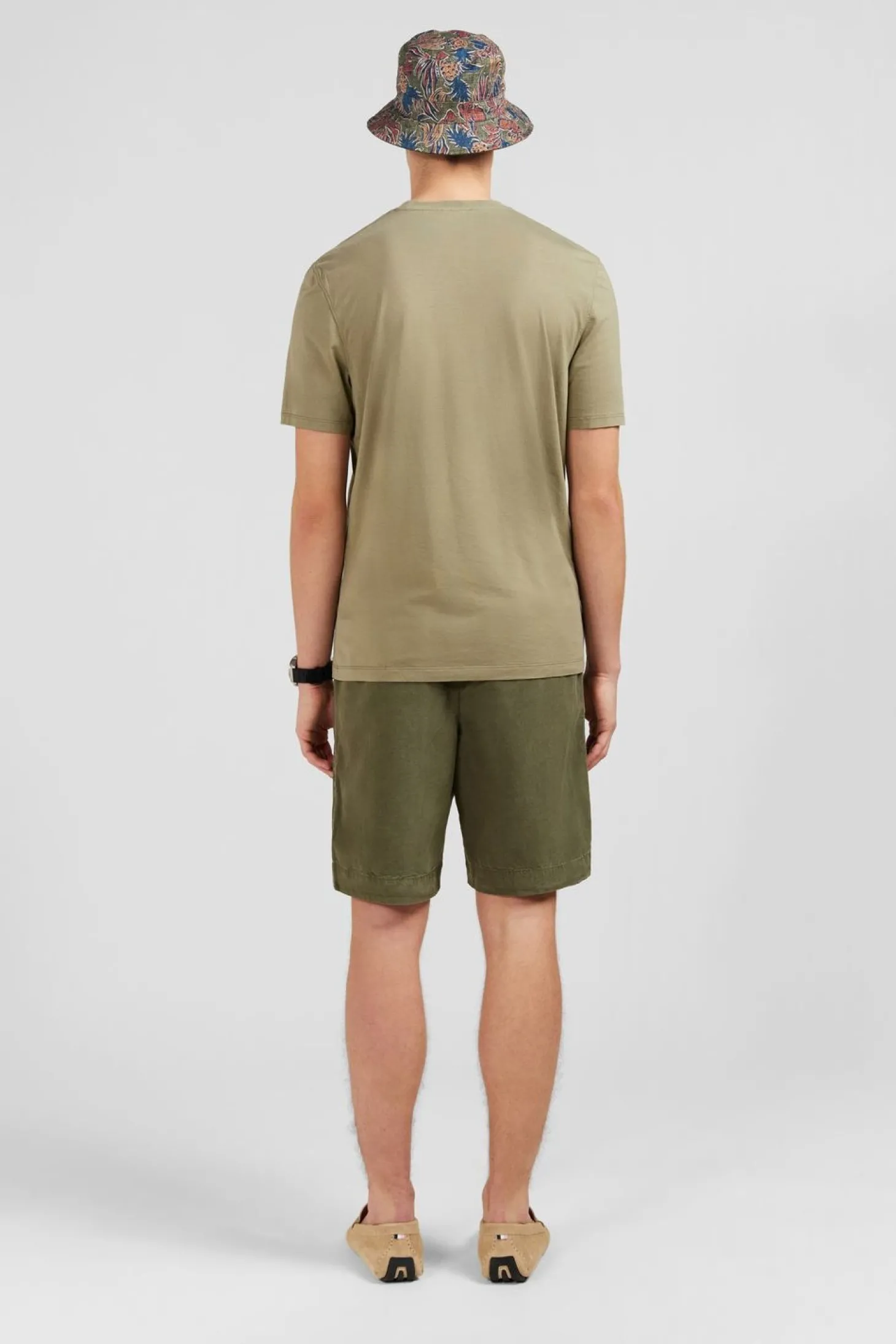 T-Shirt Manches Courtes Kaki Uni