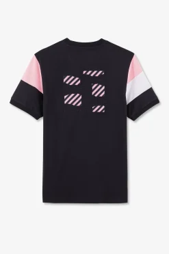 T-Shirt Manches Courtes Marine En Coton Embleme Noeud Papillon