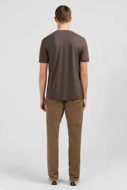 T-Shirt Manches Courtes Marron Uni