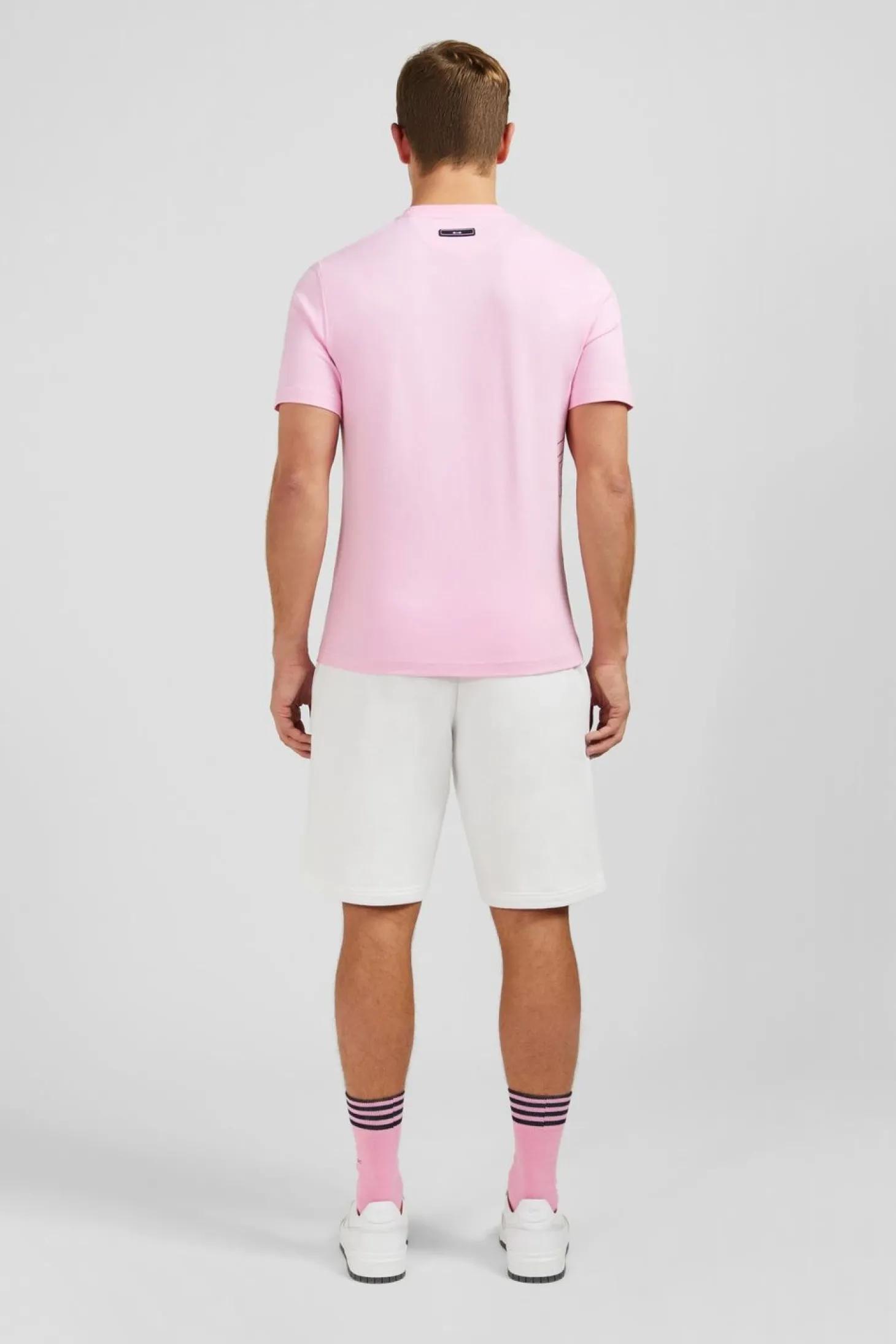 T-Shirt Manches Courtes Rose En Coton Serigraphie Eden Park