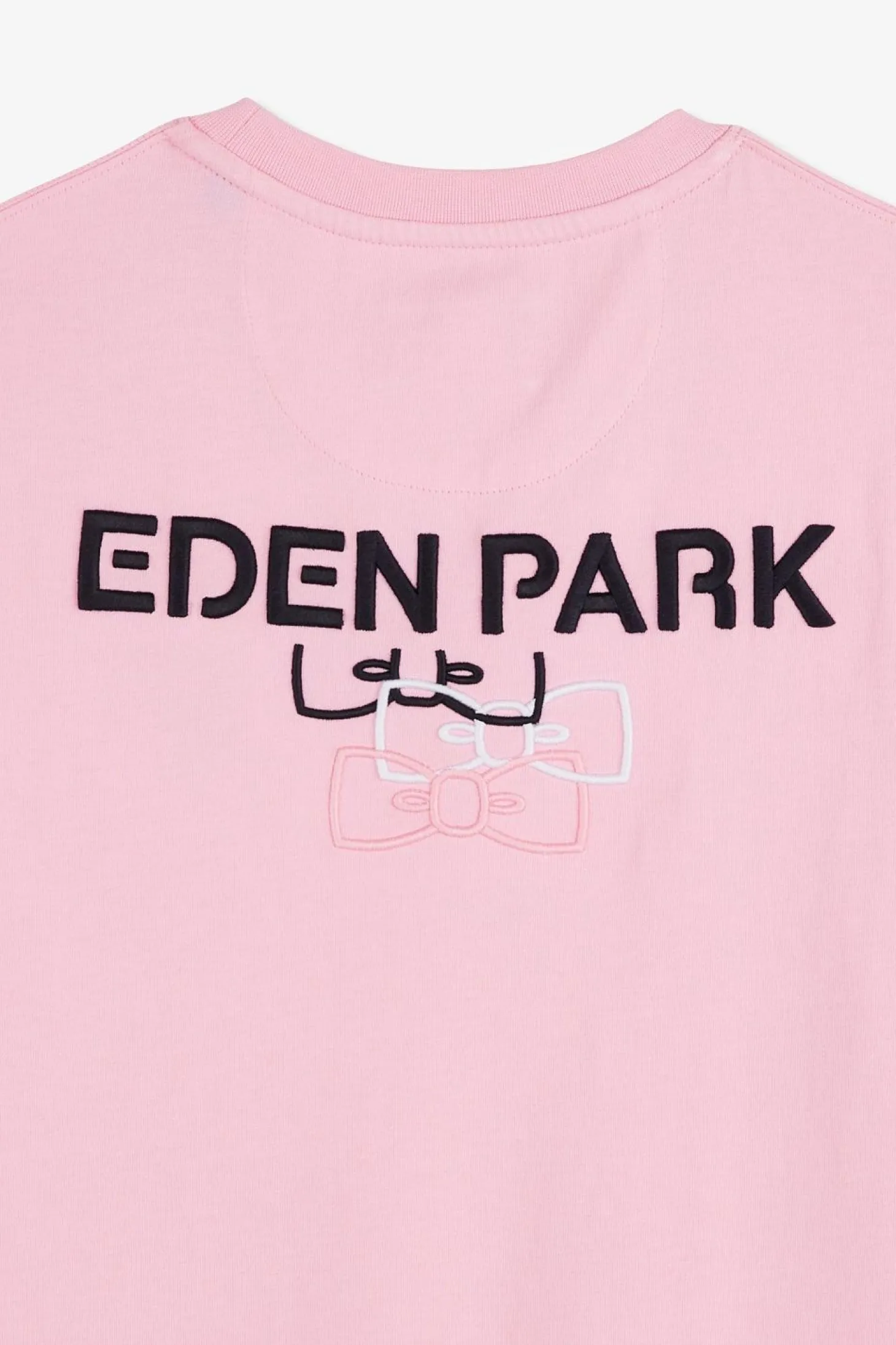 T-Shirt Manches Courtes Rose En Coton Embleme Dos