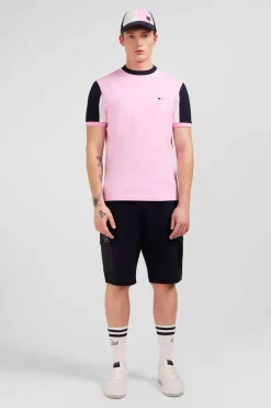 T-Shirt Manches Courtes Rose En Coton Broderie Numero 10