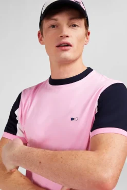 T-Shirt Manches Courtes Rose En Coton Broderie Numero 10