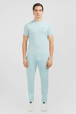 T-Shirt Manches Courtes Uni Vert En Coton Stretch