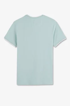 T-Shirt Manches Courtes Uni Vert En Coton Stretch