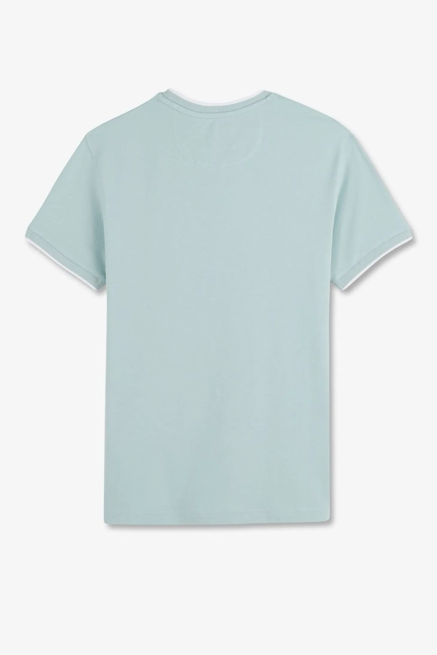 T-Shirt Manches Courtes Uni Vert En Coton Stretch