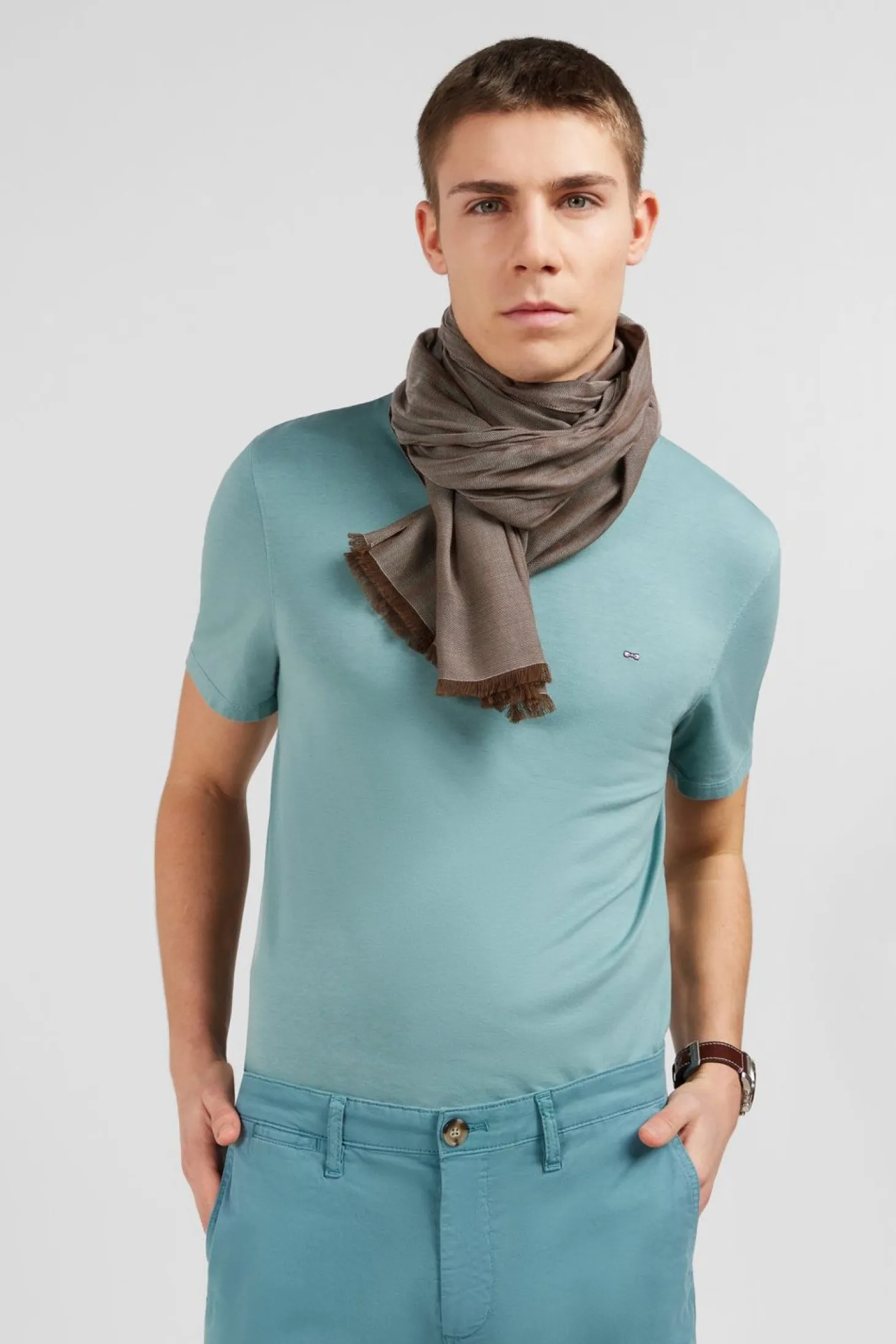T-Shirt Manches Courtes Vert Uni