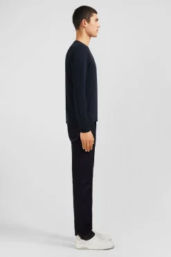 T-Shirt Noir Col Rond A Manches Longues