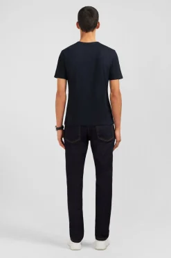 T-Shirt Noir Col Rond A Manches Courtes