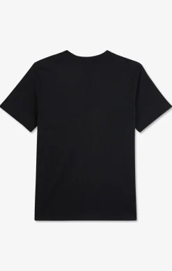T-Shirt Noir Col V A Manches Courtes