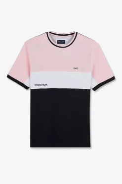 T-Shirt Rose Colorblock A Manches Courtes