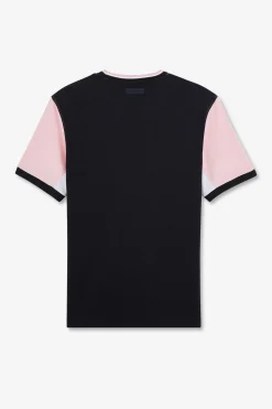 T-Shirt Rose Colorblock A Manches Courtes
