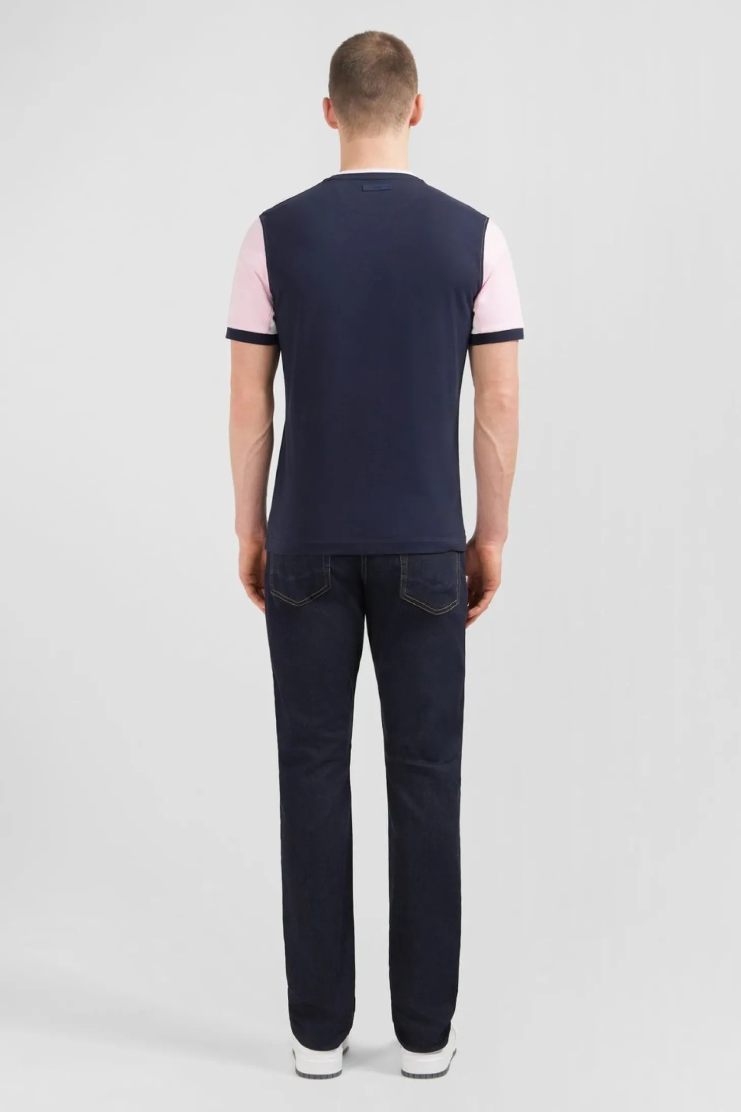 T-Shirt Rose Colorblock A Manches Courtes