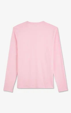 T-Shirt Rose Col Rond A Manches Longues