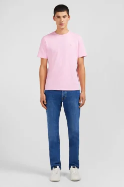 T-Shirt Rose Col Rond A Manches Courtes