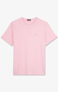 T-Shirt Rose Col Rond A Manches Courtes